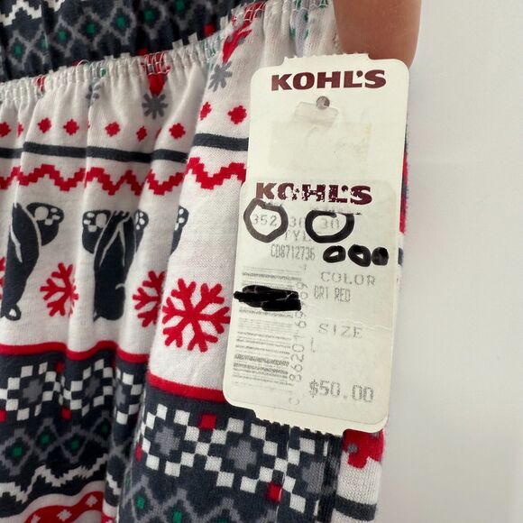 Polar Bear Pajama Pants Size Large Cuddl Duds Holiday Christmas Winter - Picture 7 of 9